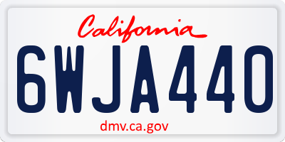CA license plate 6WJA440