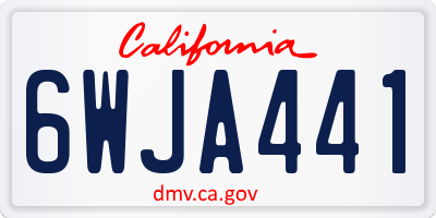 CA license plate 6WJA441