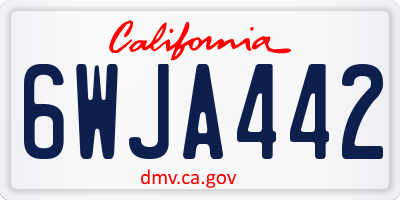 CA license plate 6WJA442