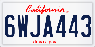CA license plate 6WJA443