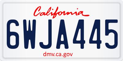 CA license plate 6WJA445
