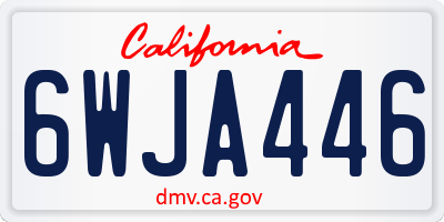 CA license plate 6WJA446