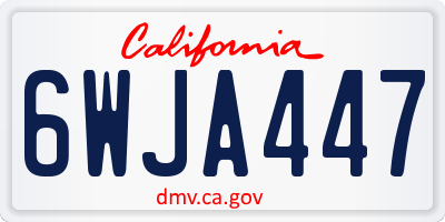 CA license plate 6WJA447