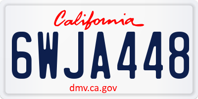 CA license plate 6WJA448