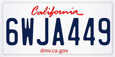 CA license plate 6WJA449