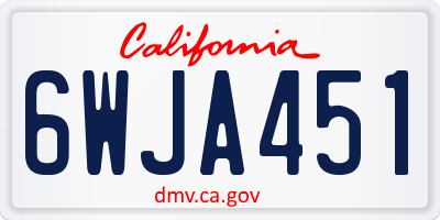 CA license plate 6WJA451