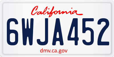 CA license plate 6WJA452