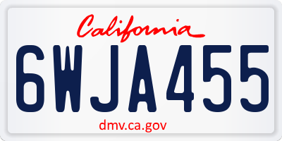 CA license plate 6WJA455