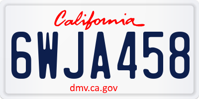 CA license plate 6WJA458