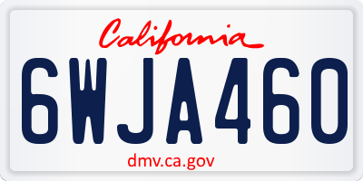 CA license plate 6WJA460