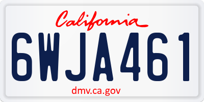 CA license plate 6WJA461