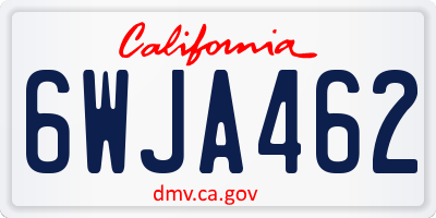 CA license plate 6WJA462