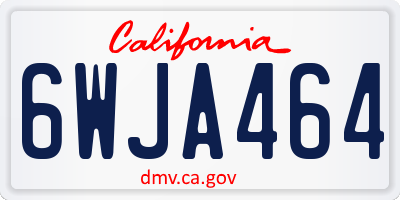 CA license plate 6WJA464