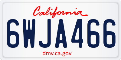 CA license plate 6WJA466