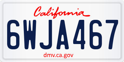 CA license plate 6WJA467