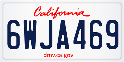 CA license plate 6WJA469