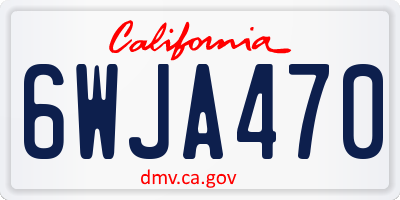 CA license plate 6WJA470
