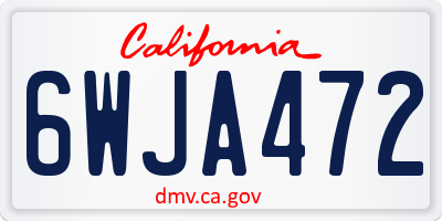 CA license plate 6WJA472