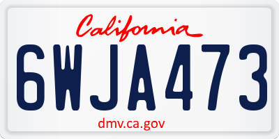 CA license plate 6WJA473