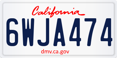 CA license plate 6WJA474