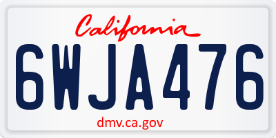 CA license plate 6WJA476