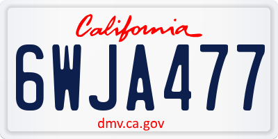 CA license plate 6WJA477