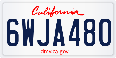 CA license plate 6WJA480