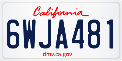CA license plate 6WJA481