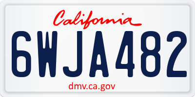 CA license plate 6WJA482