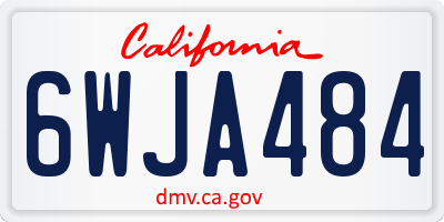 CA license plate 6WJA484