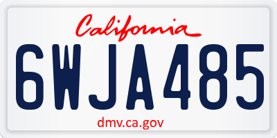 CA license plate 6WJA485