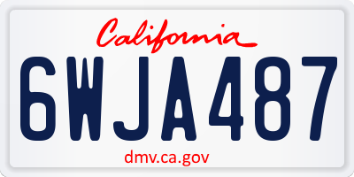 CA license plate 6WJA487