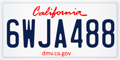 CA license plate 6WJA488