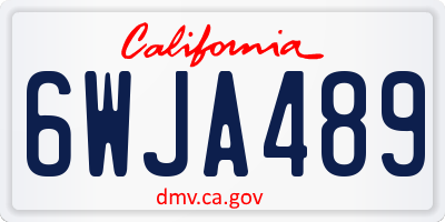 CA license plate 6WJA489