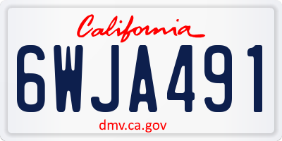 CA license plate 6WJA491