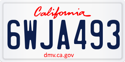 CA license plate 6WJA493
