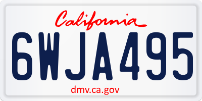 CA license plate 6WJA495