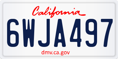 CA license plate 6WJA497