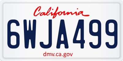 CA license plate 6WJA499