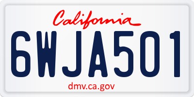 CA license plate 6WJA501