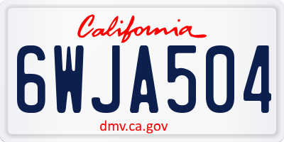 CA license plate 6WJA504