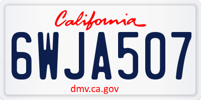 CA license plate 6WJA507