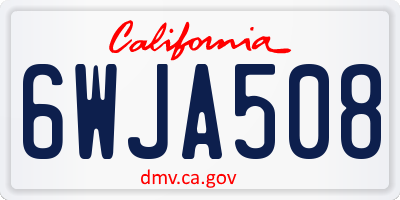 CA license plate 6WJA508
