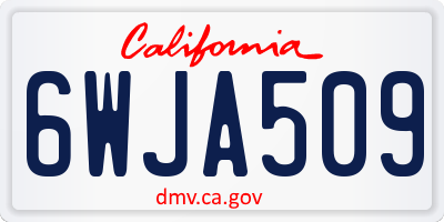 CA license plate 6WJA509