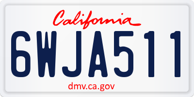 CA license plate 6WJA511