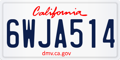 CA license plate 6WJA514
