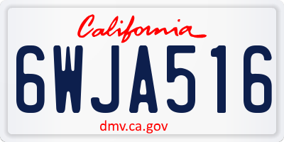 CA license plate 6WJA516