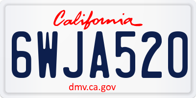 CA license plate 6WJA520