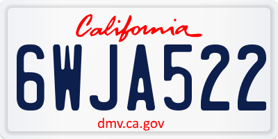 CA license plate 6WJA522