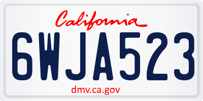 CA license plate 6WJA523